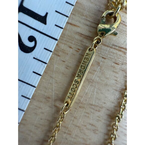 Kendra Scott Gold Pendant Necklace With Intricate Openwork Design On Adjustable - Picture 5 of 8